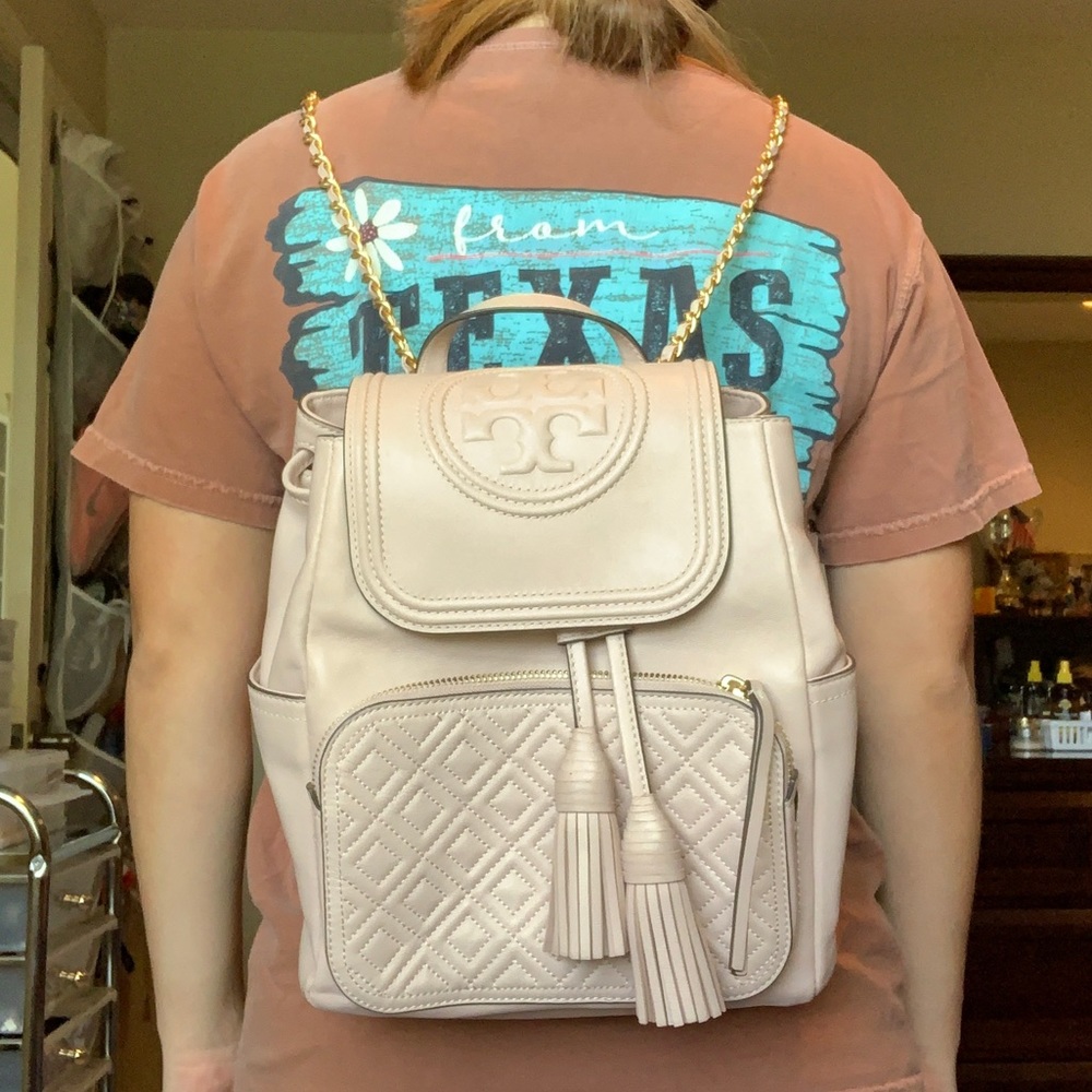 Tory Burch Fleming Light Pink Backpack